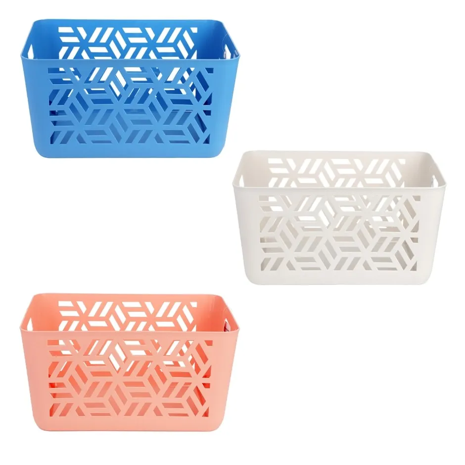 Rectangle Plastic Basket with Cutouts, 28 L