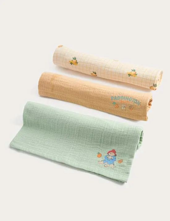 3er-Pack Paddington™-Mullwinder aus reiner Baumwolle