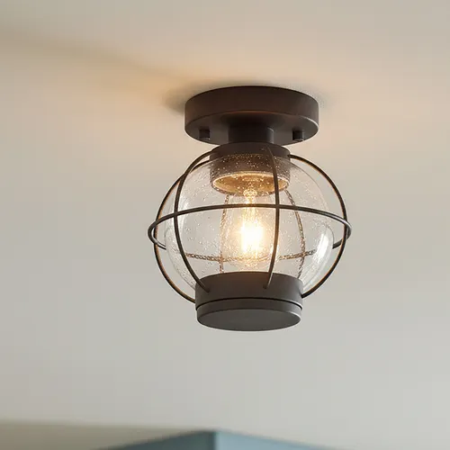 Patriot Lighting® Potter Oil-Rubbed Bronze 1-Light Flush Mount Ceiling Light