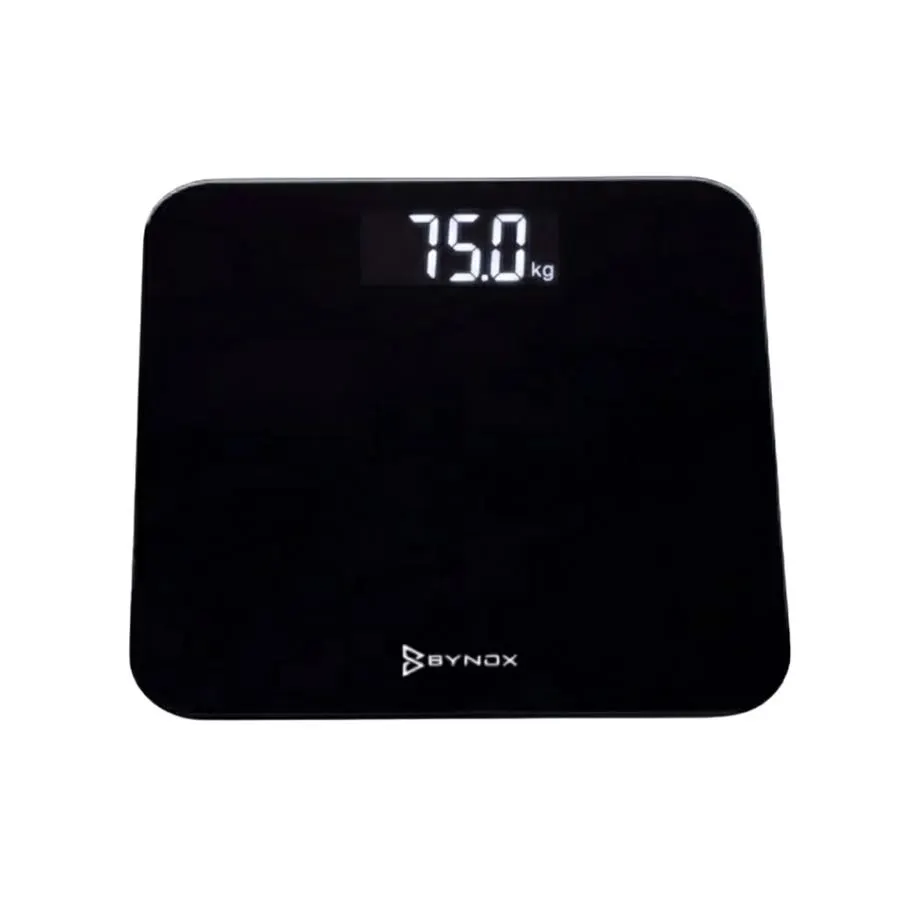 Balanza de baño digital de vidrio Bynox con display 180 kg CI-BZPRSD-NE