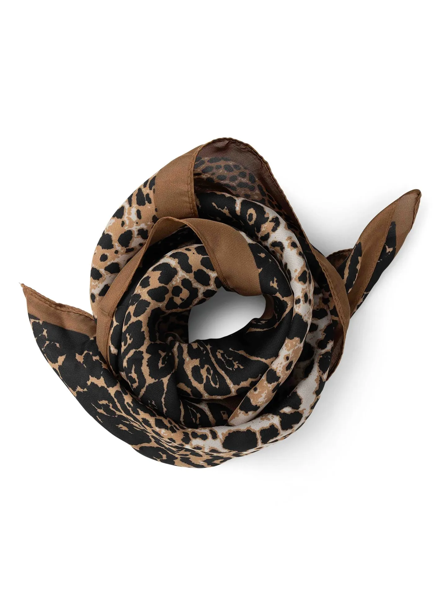 Off-white sjaal met luipaardprint