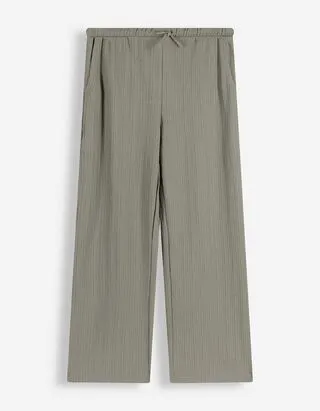 Pantaloni - A nido d'ape - verde scuro