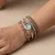 Wikkelarmband in high fashion, natuursteen en kralen