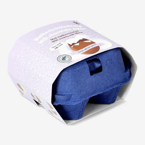 Chocolate eggs with filling in eggtray - 4 pcs