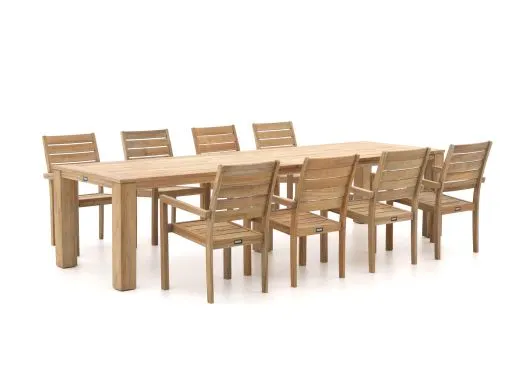ROUGH-S/ROUGH-X 320cm dining tuinset 9-delig stapelbaar