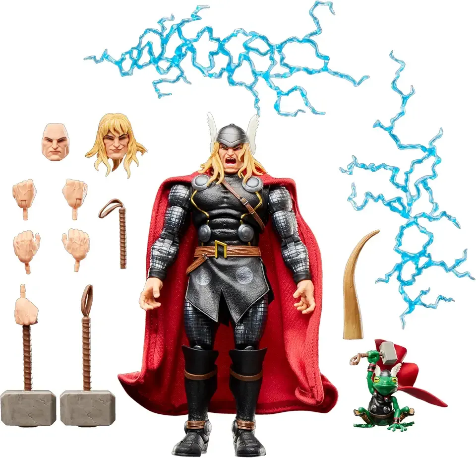 Marvel Legends Maximum Series Thor, Deluxe Thor Comics Collectible 6-Inch Action Figure; Articulation for Mighty Poses; Accessories Fit for a God of Thunder