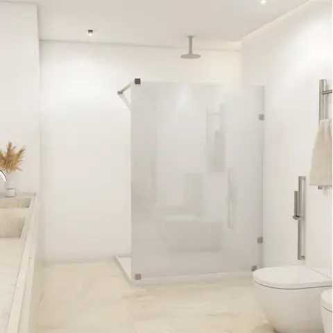 Shower Door vidrio templado con empavonado 100x150 cm Herraje inox