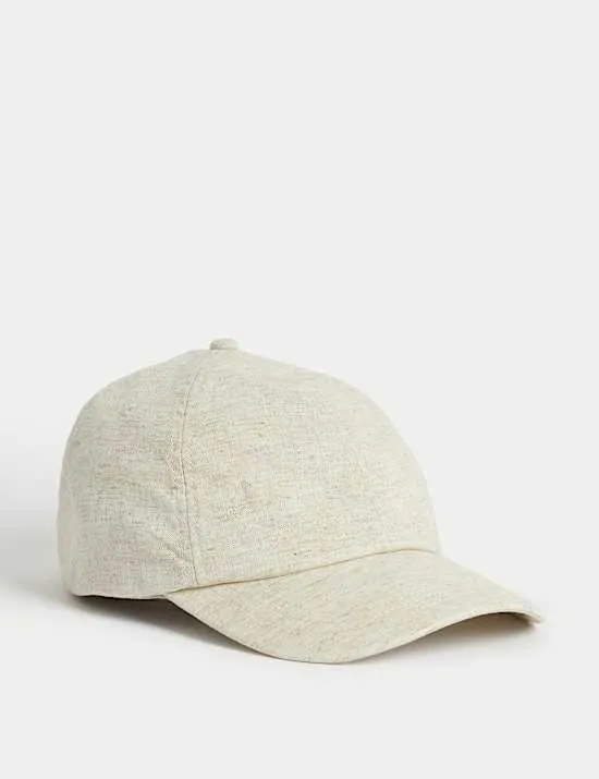 Linen Blend Baseball Cap