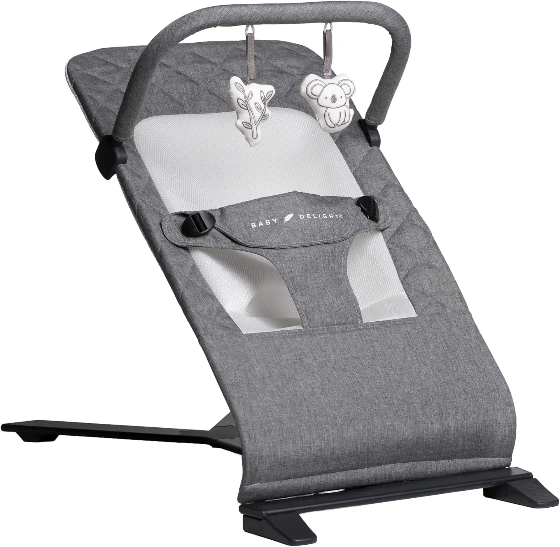 Baby Delight Alpine Deluxe Portable Bouncer | Infant | 0 – 6 months | Charcoal Tweed