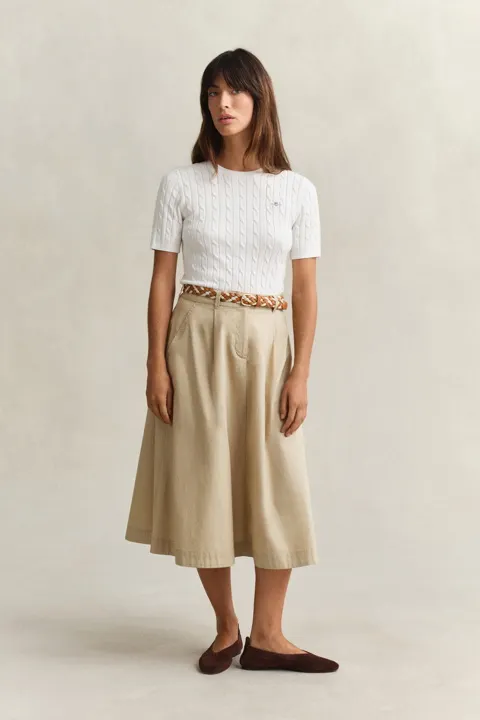 Plissert chinoskjørt