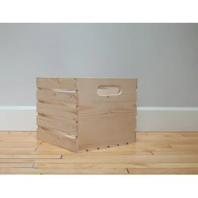 allen + roth Large Gray Wood Stackable Bin