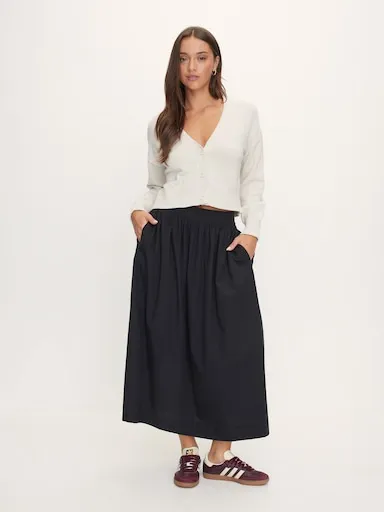 Blaise Poplin Midi Skirt