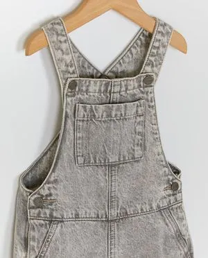 Grijze salopette van 100% biokatoen, unisex, 62-98