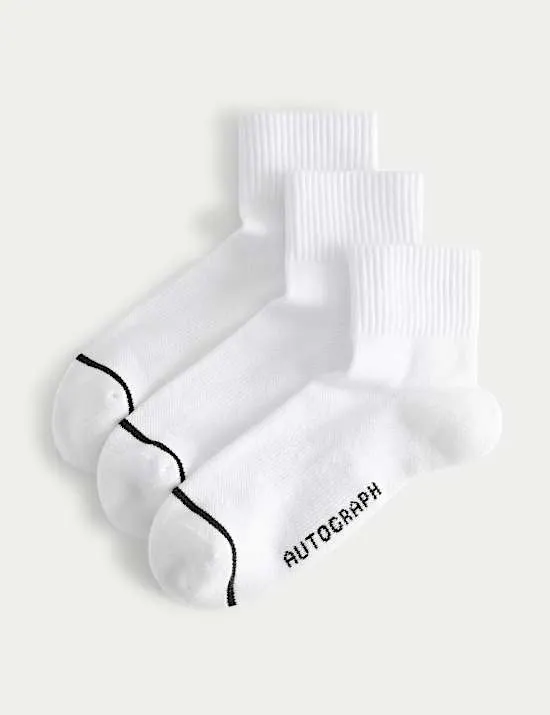 3er-Pack isolierende Quarter-Socken mit hohem Pima-Baumwollanteil