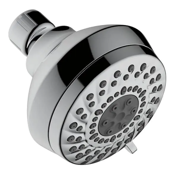 Delta Foundations 3-​Spray Patterns 1.​75 GPM 3.​63 in.​ Wall Mount Fixed Shower Head in Chrome