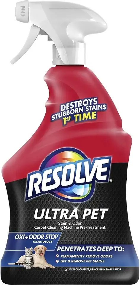 Resolve Ultra Pet Carpet Cleaner Spray, Pet Stain Remover, 32oz | 32oz Pet Carpet Cleaner Spray for household pet stains & odors