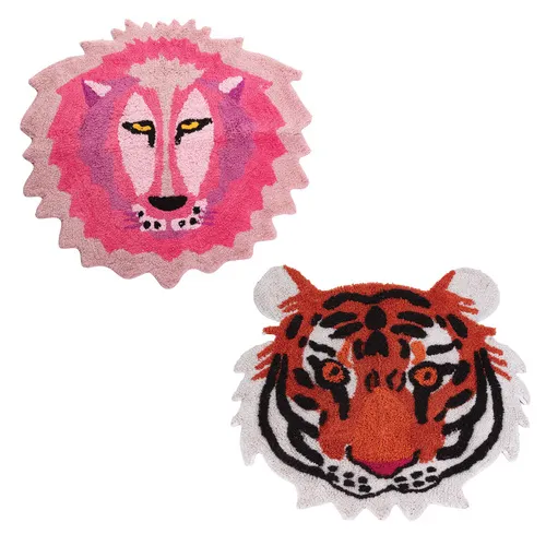 Assorted Pink Lion/Tiger Accent Rug - 1 Count
