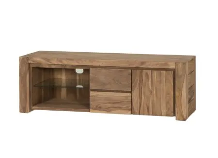 Tv-meubel Carbone 170cm - sheesham massief & fineer & decor - naturel