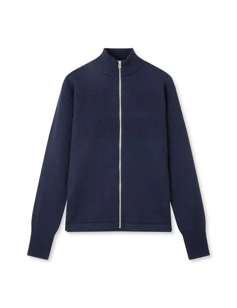 Wool Klemens Zip Knit Sky Captain