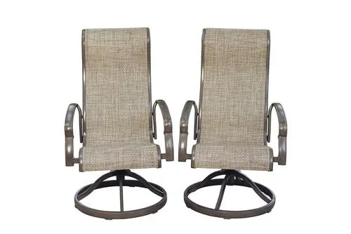 Backyard Creations® Harden Hills Brown Swivel Rocker Dining Patio Chair Set with Brown Fabric - 2 Pack