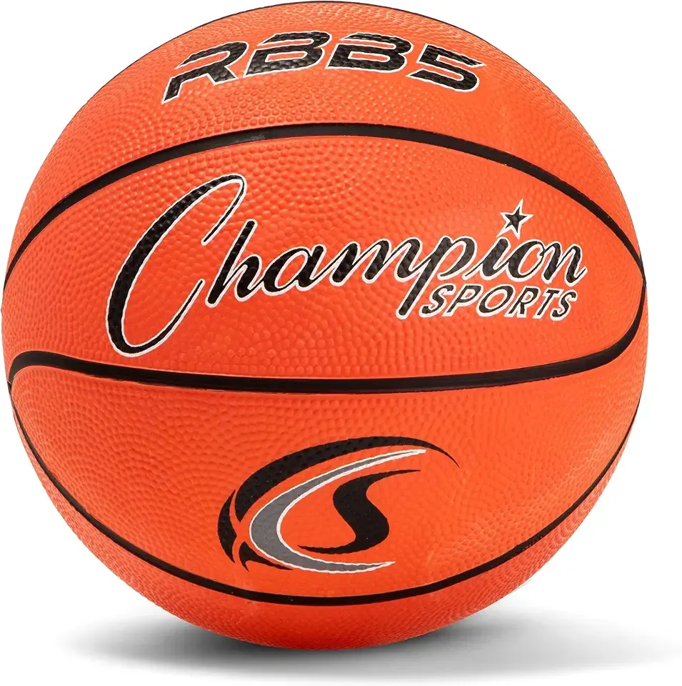 Champion Sports Rubber Basketballs – Durable Indoor & Outdoor Training & Recreational Game Balls, Multiple Sizes & Colors