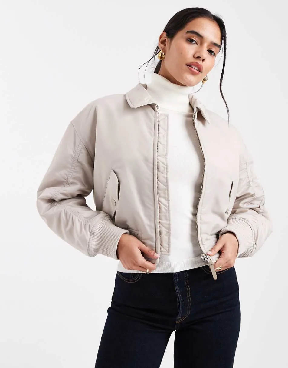 Levi's black ruched sleeve bomber in grey