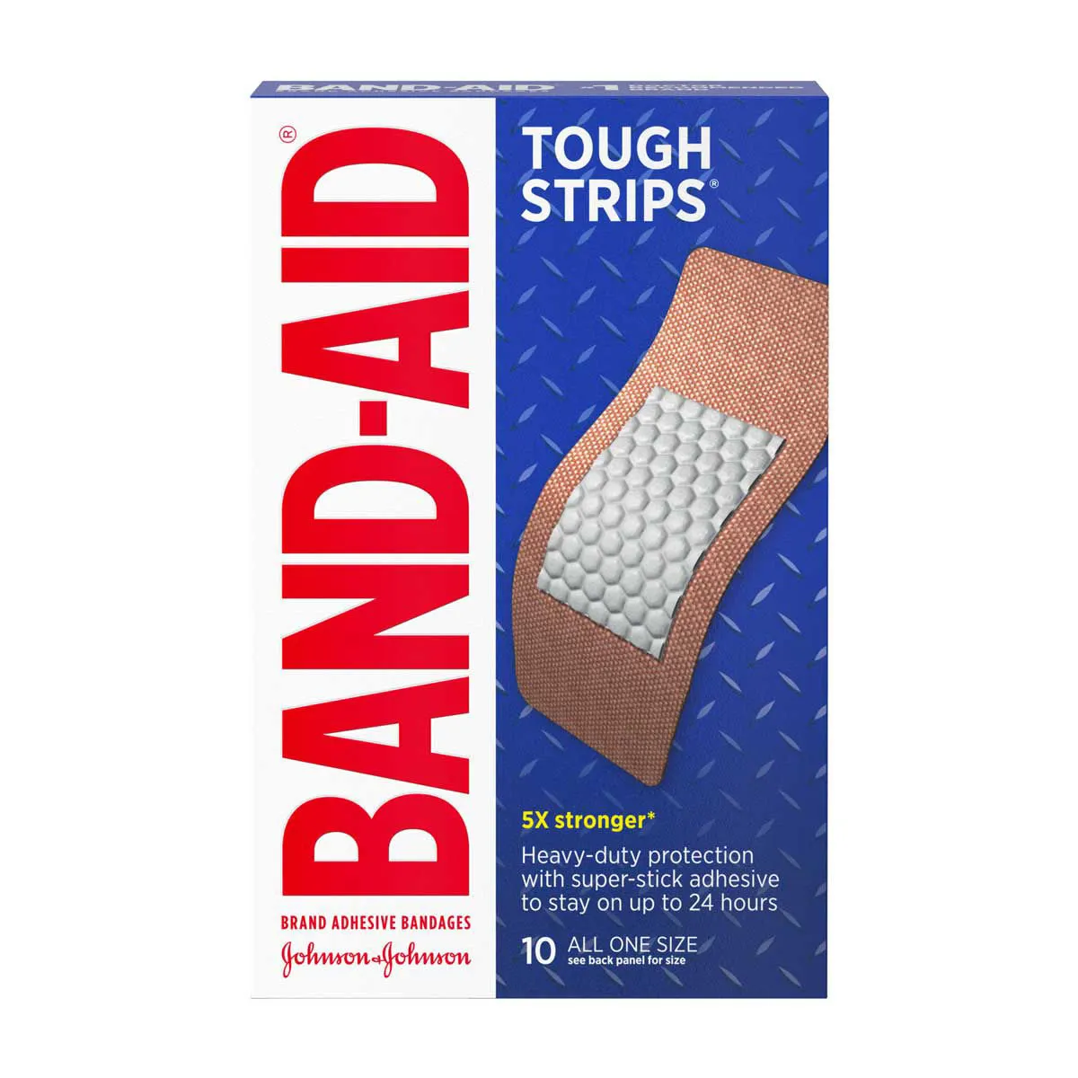 Band-Aid Brand Tough Strips Extra Durable Adhesive Bandages, Extra Large, 10 ct