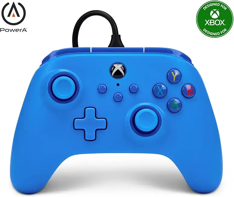 PowerA Wired Controller for Xbox Series X|S - Blue, Gamepad,Video Game/Gaming Controller, Works with Xbox One, Officially Licensed