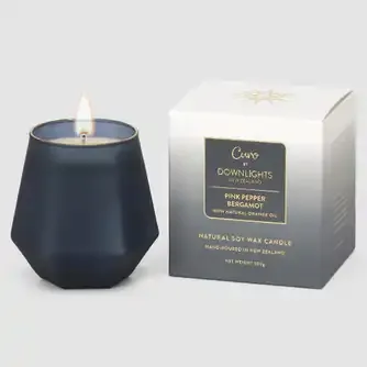 Downlights Curo Candle Charcoal Grey Pepper Bergamot 300g