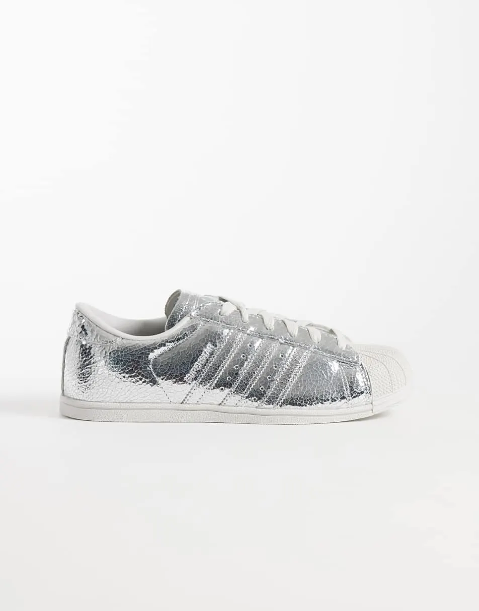 adidas Originals Superstar II lo pro trainers in metallic silver