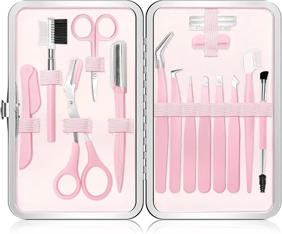 17 in 1 Eyebrow Kit, Tweezers for Women Facial Hair