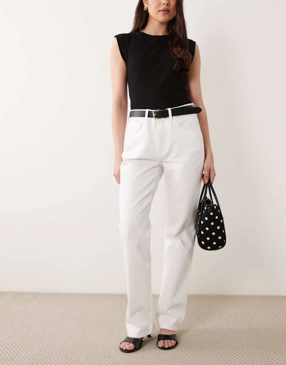 Mango straight leg jeans in white