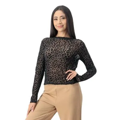 Blusa Mxstaza Mujer Tipo Mesh Con Diseño Animal Pint