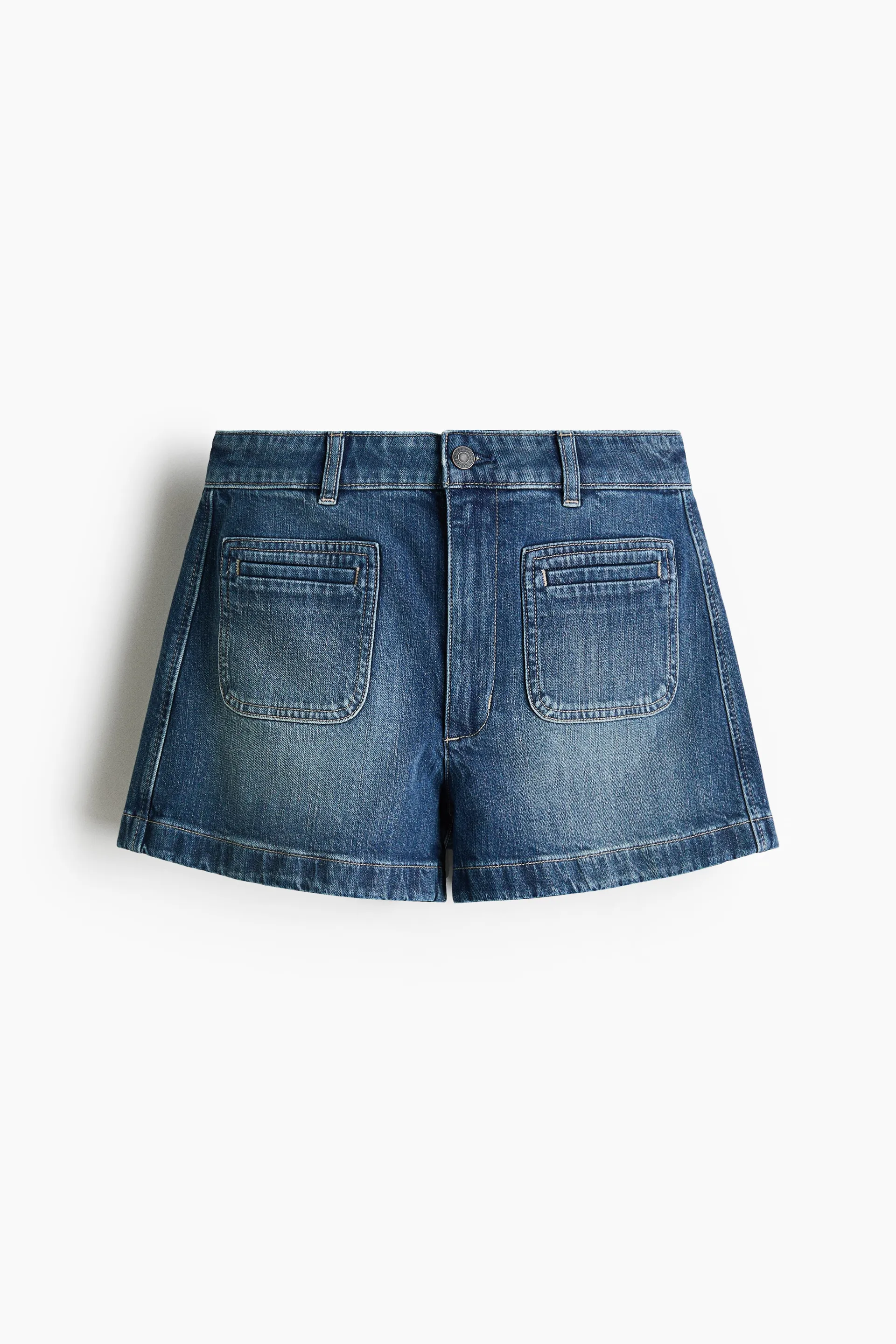 High-waisted denim shorts
