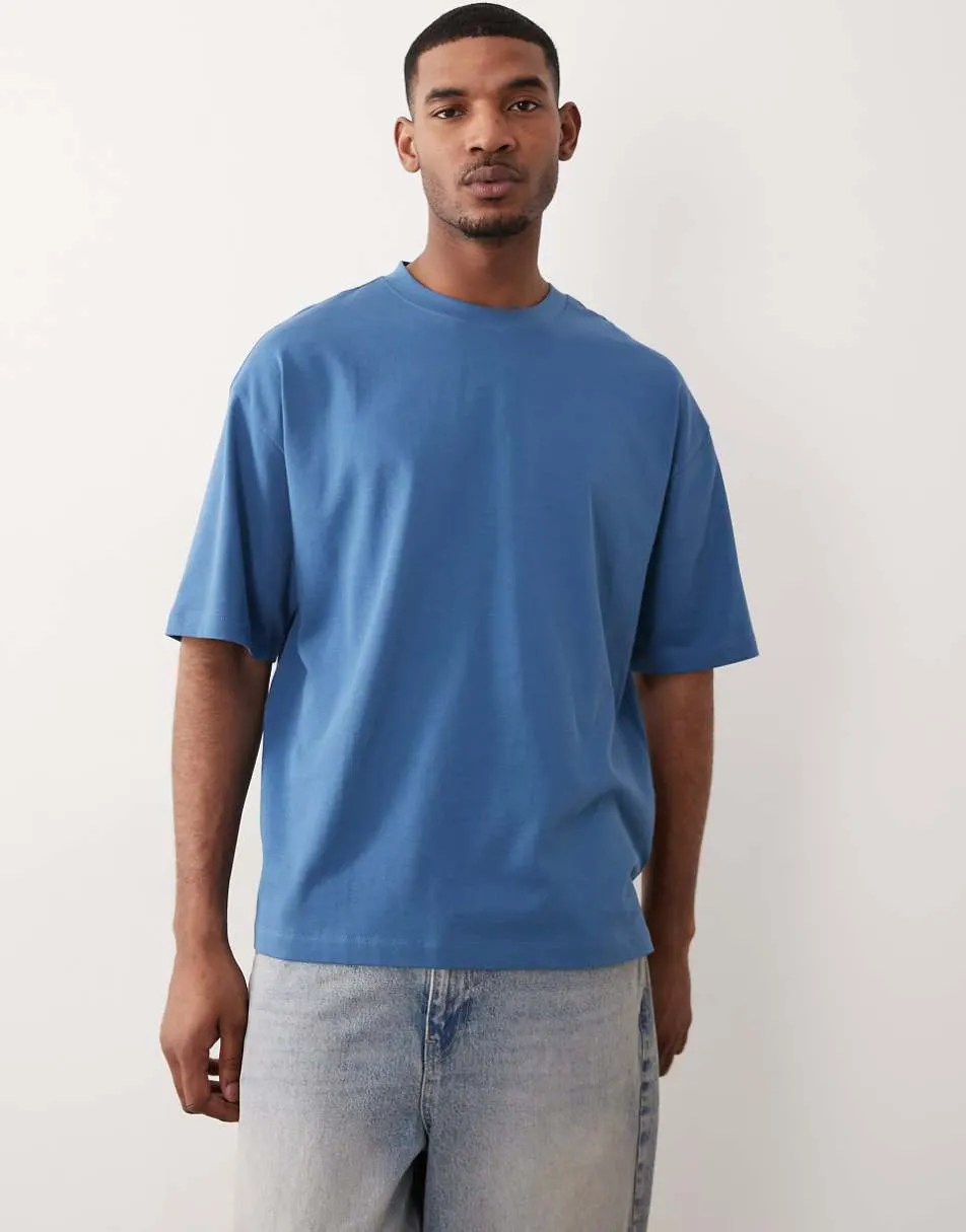 ASOS DESIGN heavyweight oversized t-shirt in mid blue