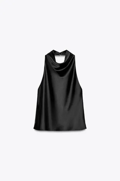 SATIN HALTER TOP