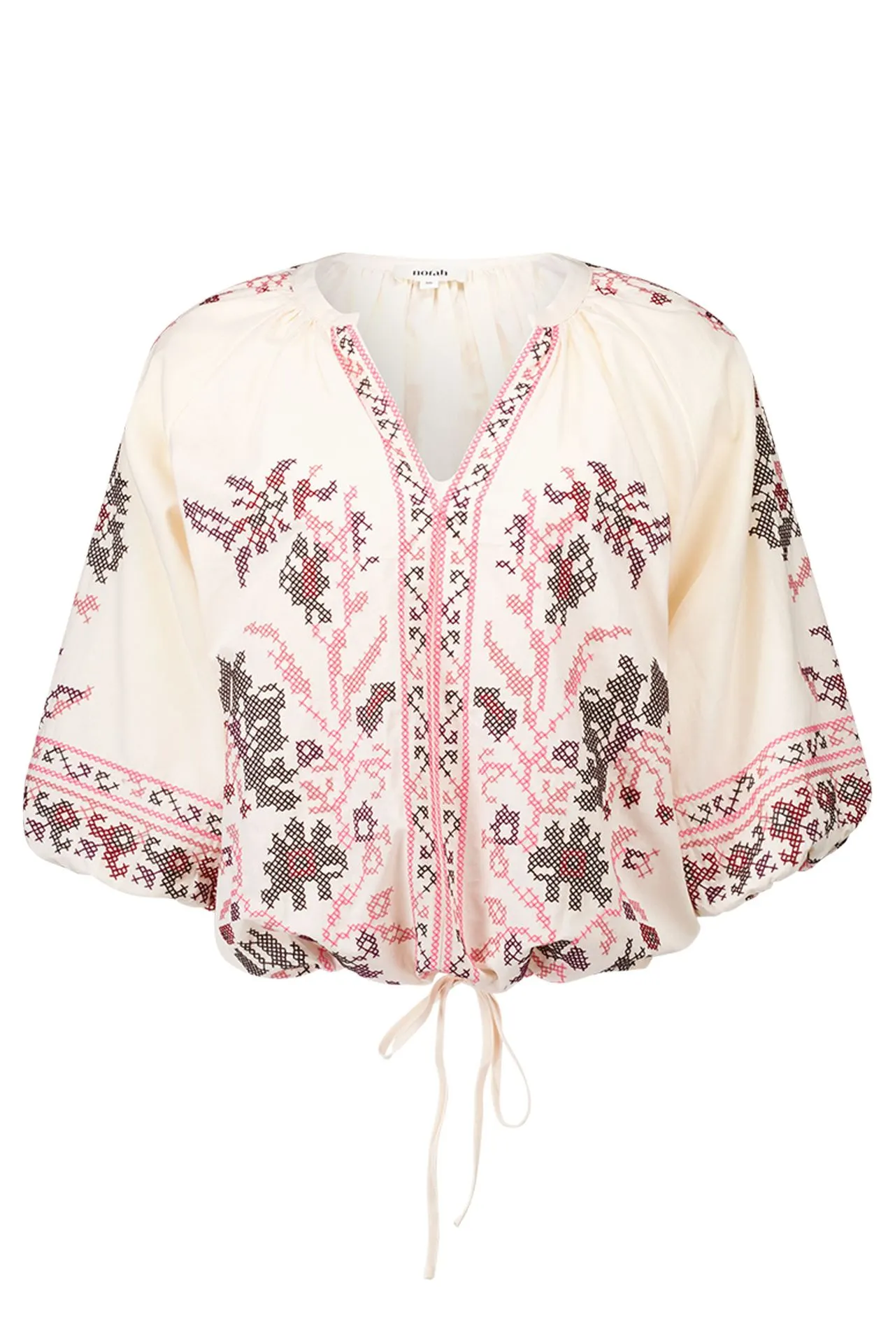 Off-white blouse met borduursels