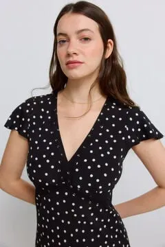 Vestido midi estampado lace