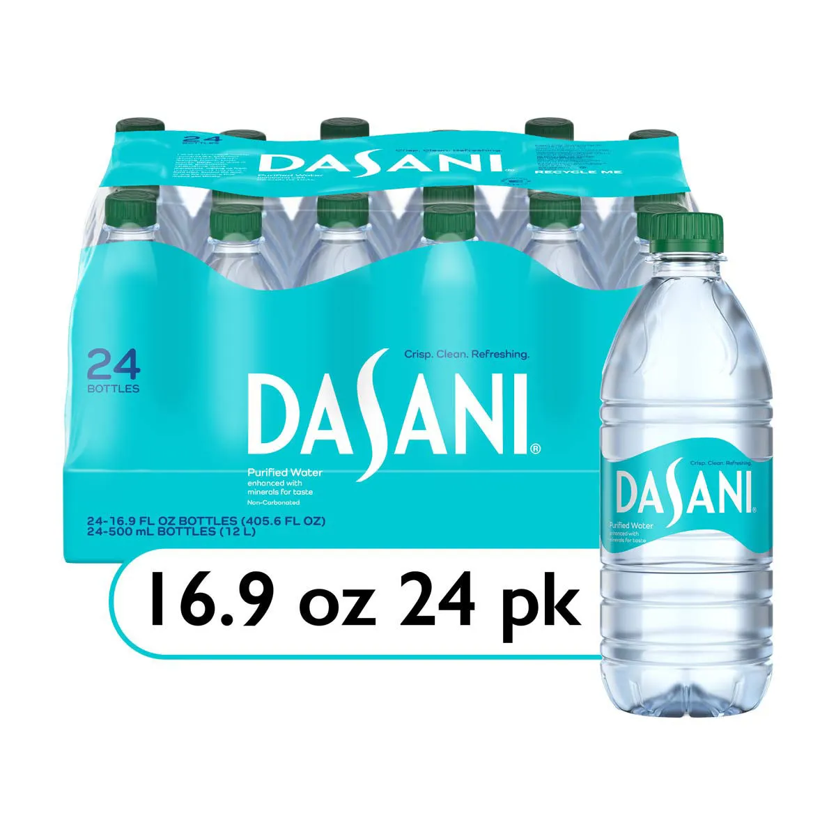 Dasani Purified Drinking Water Bottle, 16.9 fl oz, 24 Pack