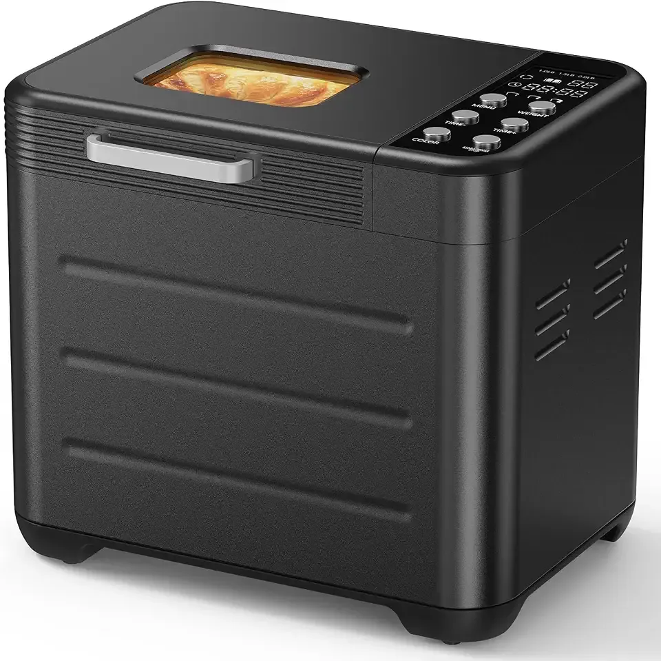 2LB Bread Maker, 600W Automatic Stainless Steel Bread Machine