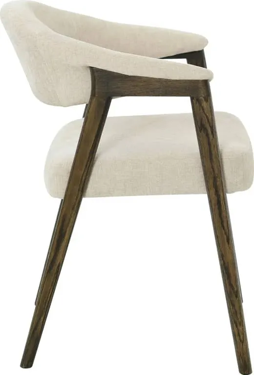 Edda spisestol Tekstil Munich 121 creme, brune eikebein