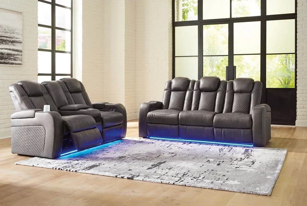 Axil Dual Power Reclining Sofa & Loveseat - Shadow
