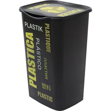 Pattumiera Recycling Plastica 50 Litri Nero