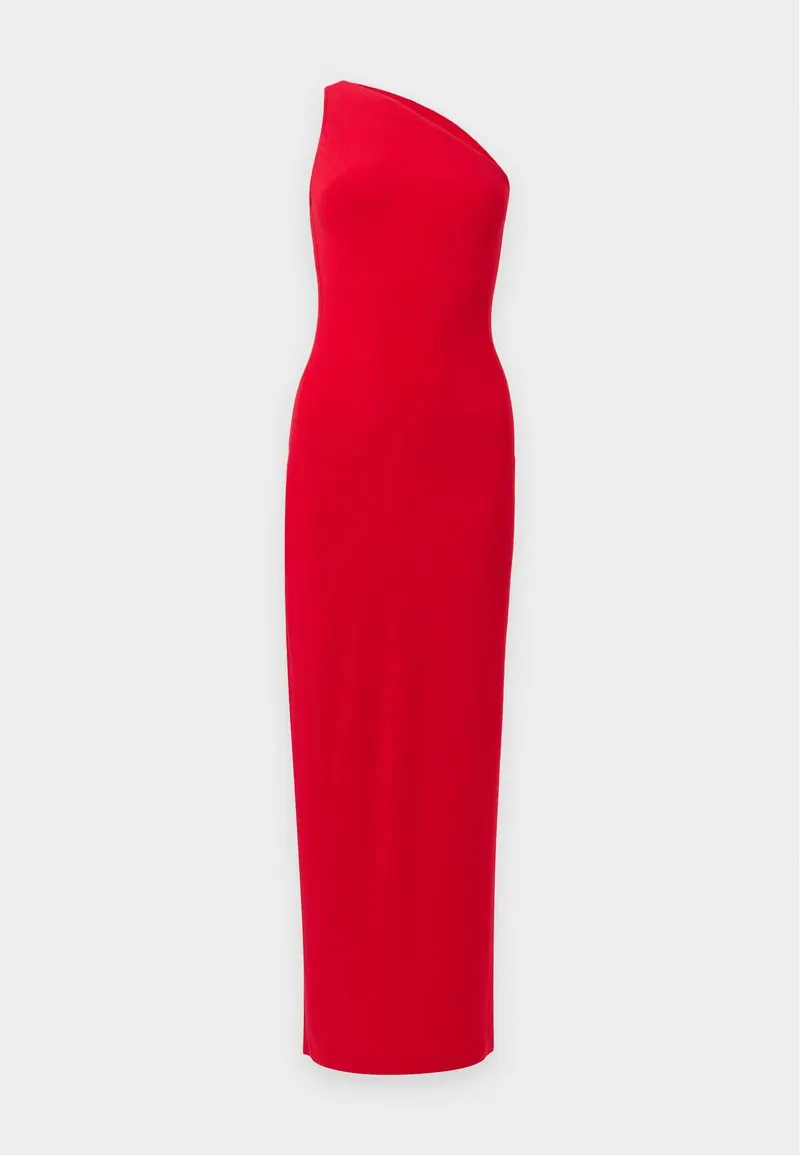 ONE SHOULDER LONG DRESS SIDE SLIT - Maxikjole - tiger red