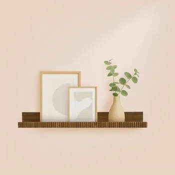 Wandplank ONNIA Opkant Ribbel Bruin 90