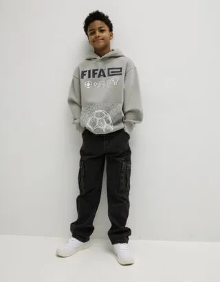 Felpa con cappuccio - Fifa E - grigio chiaro