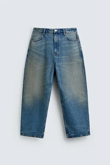 TAPERED WIDE-LEG JEANS