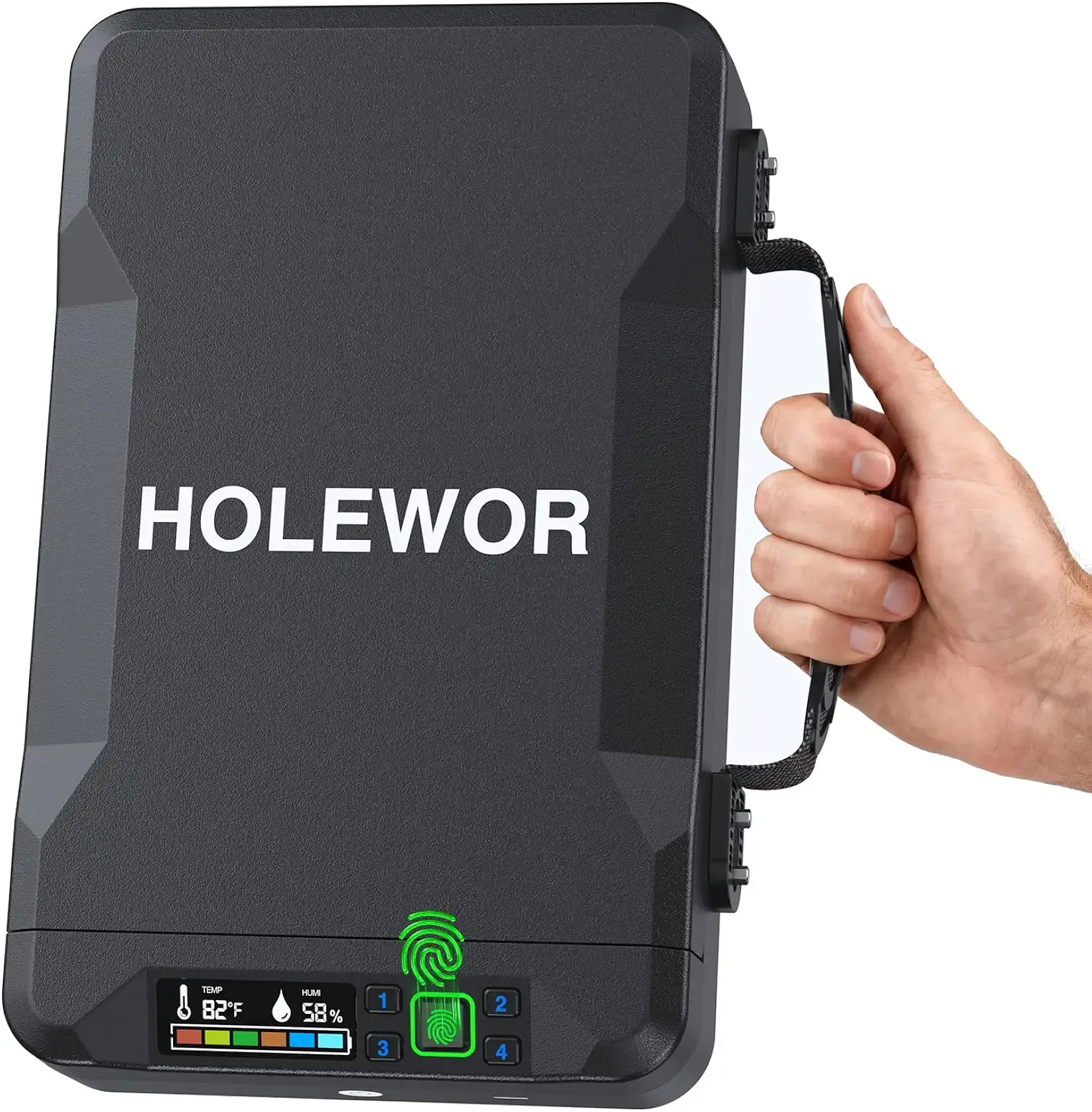 Car Gun Safe Small Pistol Safe Handheld Biometric Gun Cases for Handguns, Portable Fingerprint Pistol Lock Security Box for Travel Nightstand Bedside