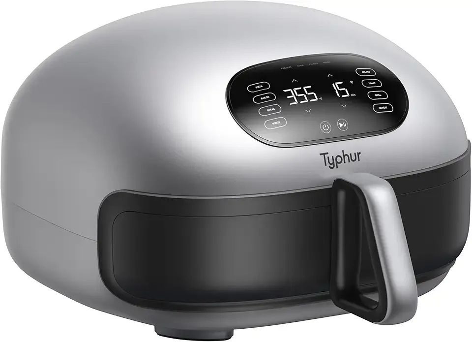 Typhur Dome 2 AI Upgraded Air Fryer, Extra Large Airfryer with Superior Airflow, Self-cleaning Smart Digital Fryer with PFAS free Basket for Quick Easy Meals, Fits a 12" Pizza or 4-Slice Toast