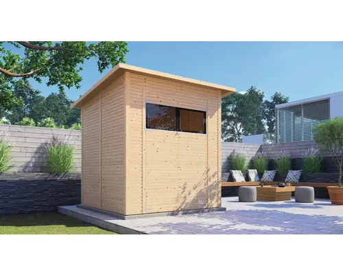 Dřevěný zahradní domek Bertilo Fineline Modern 3 přírodní 207 x 202 cm
